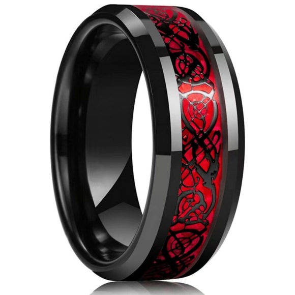 Red Dragon Stainless Steel Ring - Picture 2 of 8